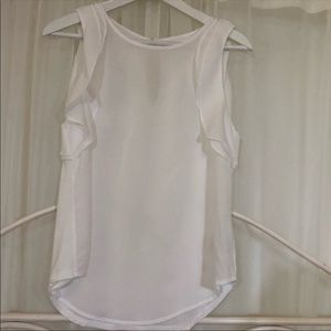 A New Day Sleeveless Ruffle Sleeve Top White